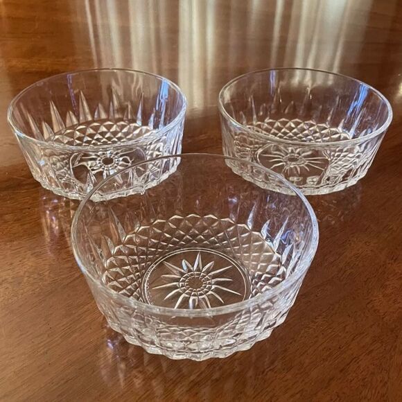 Other - Arcoroc Diamant 4” Dessert Glass Bowls Starburst Sun Star Diamond Cut Clear